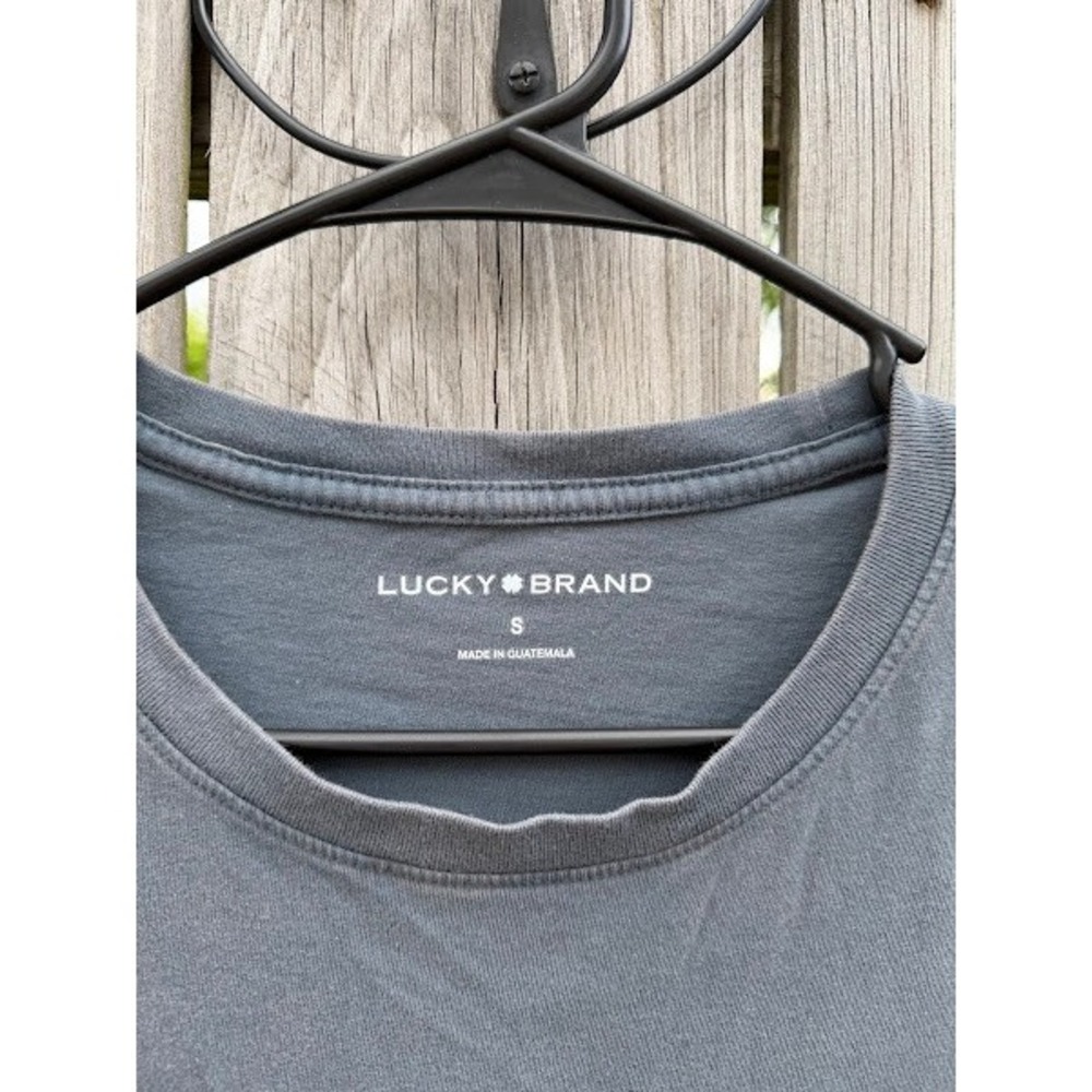 Boho Graphic Butterfly Lucky Brand T-Shirt Womens Small Gray - Picture 2 of 5
